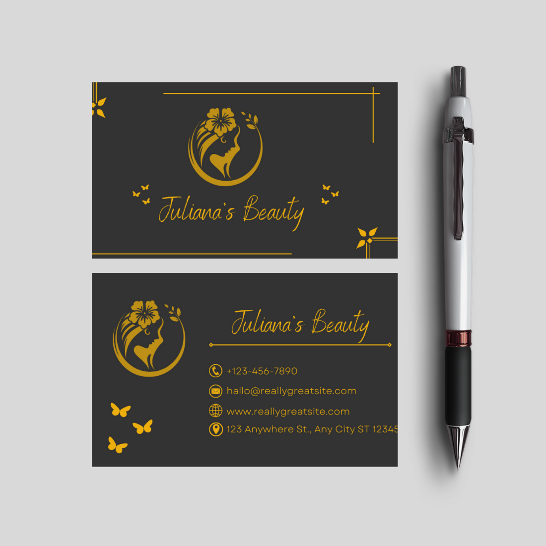 Elegant Business Card Design Template cover image.