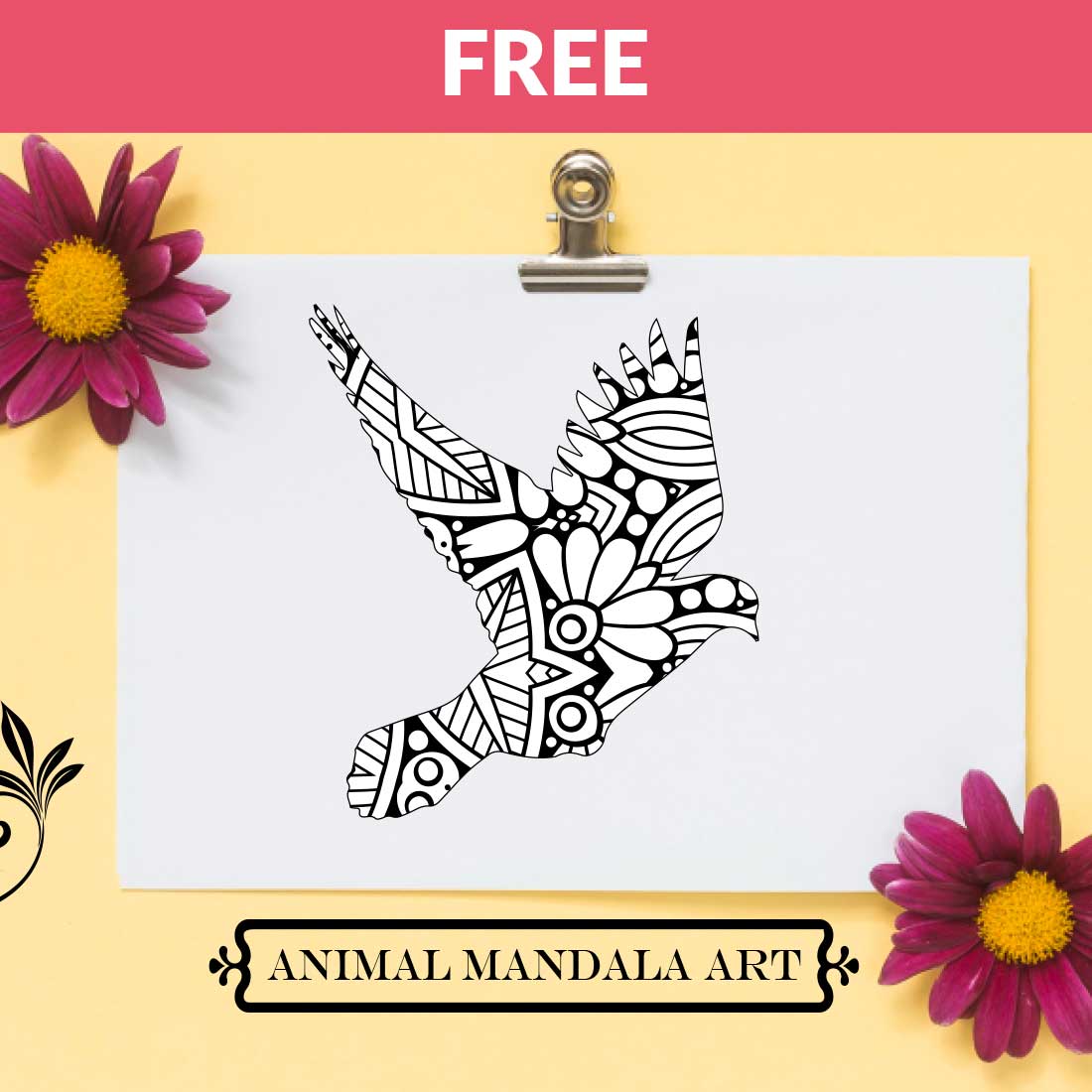 Animal Mandala Boho Style SVG preview image.