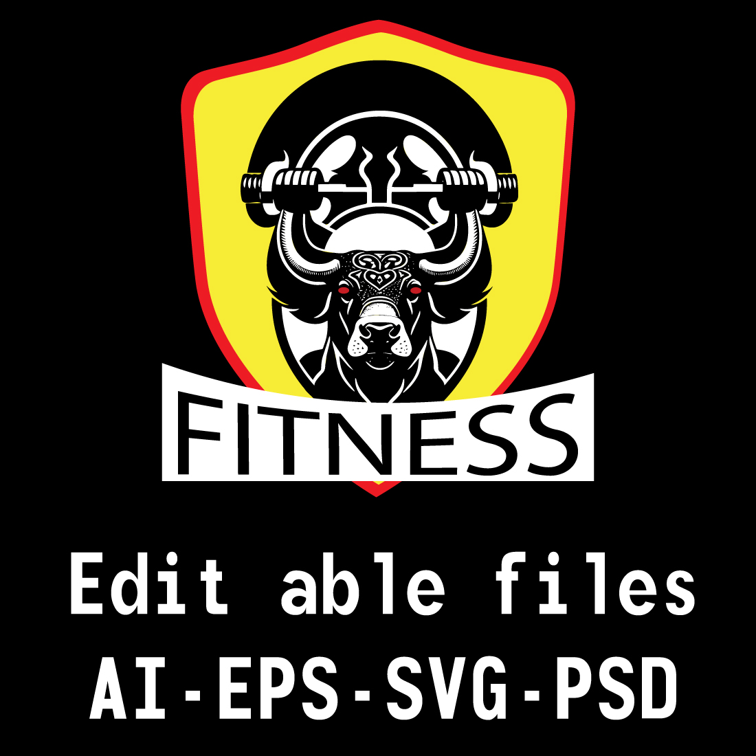 Bull fitness logo preview image.