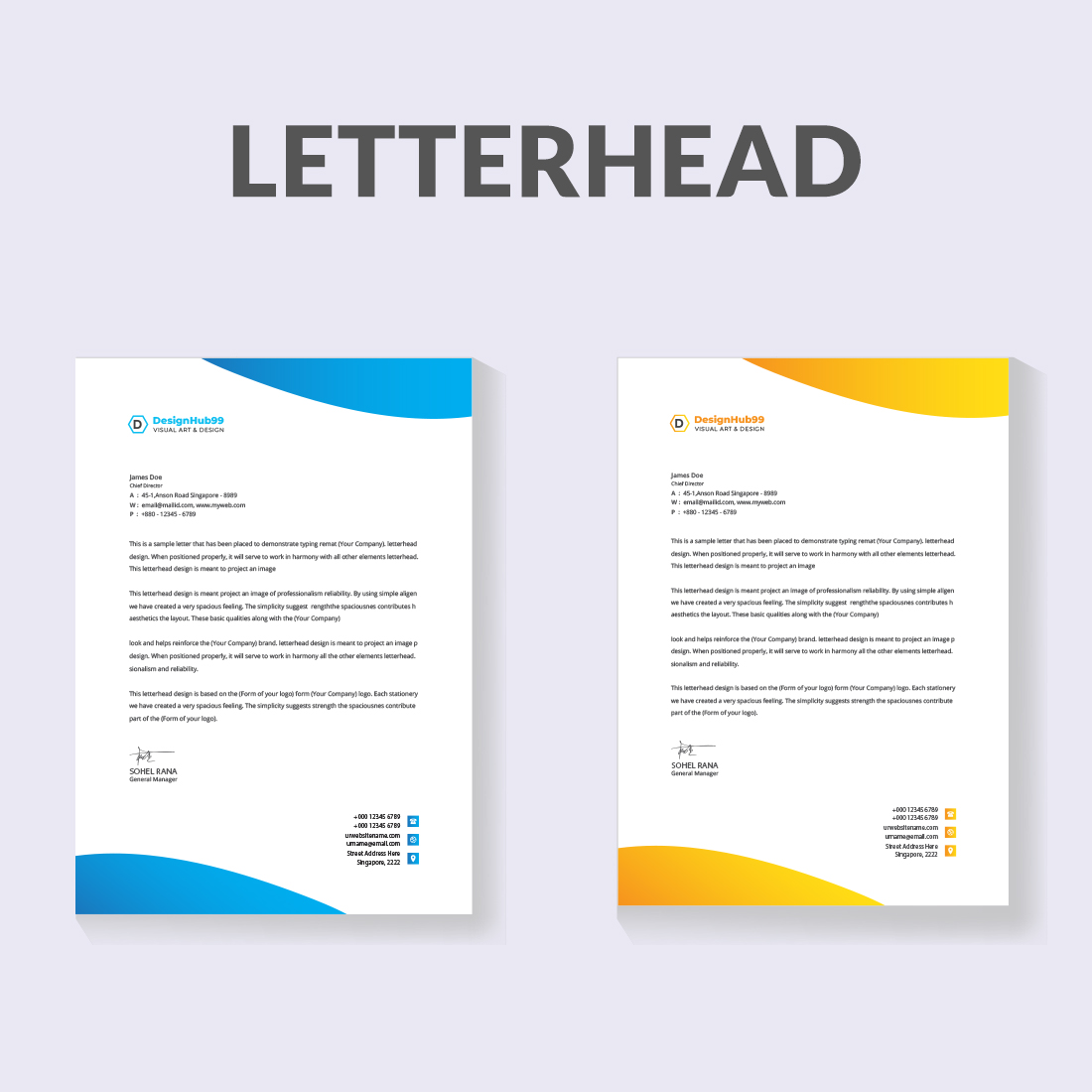 creative modern letter head design template for your project preview image.