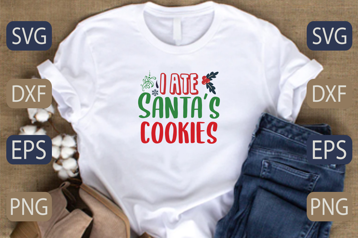 T - shirt that says i love santa's cookies.