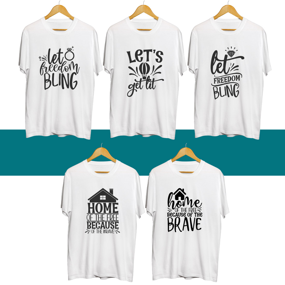 Four t - shirts that say let's no one get at home and leave.