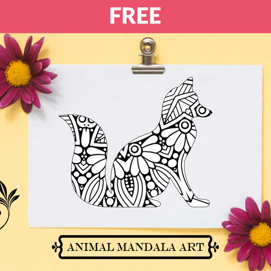 Animal Mandala Boho Style SVG preview image.