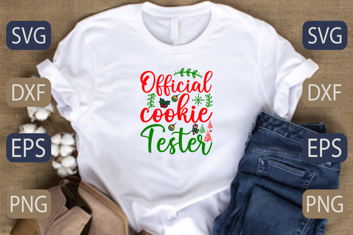 T - shirt that says official cookie tester.