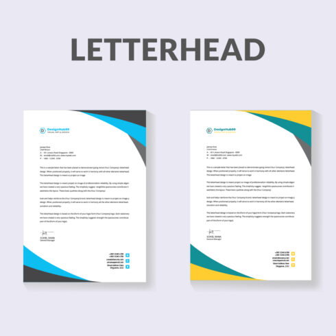 Modern business letterhead template cover image.