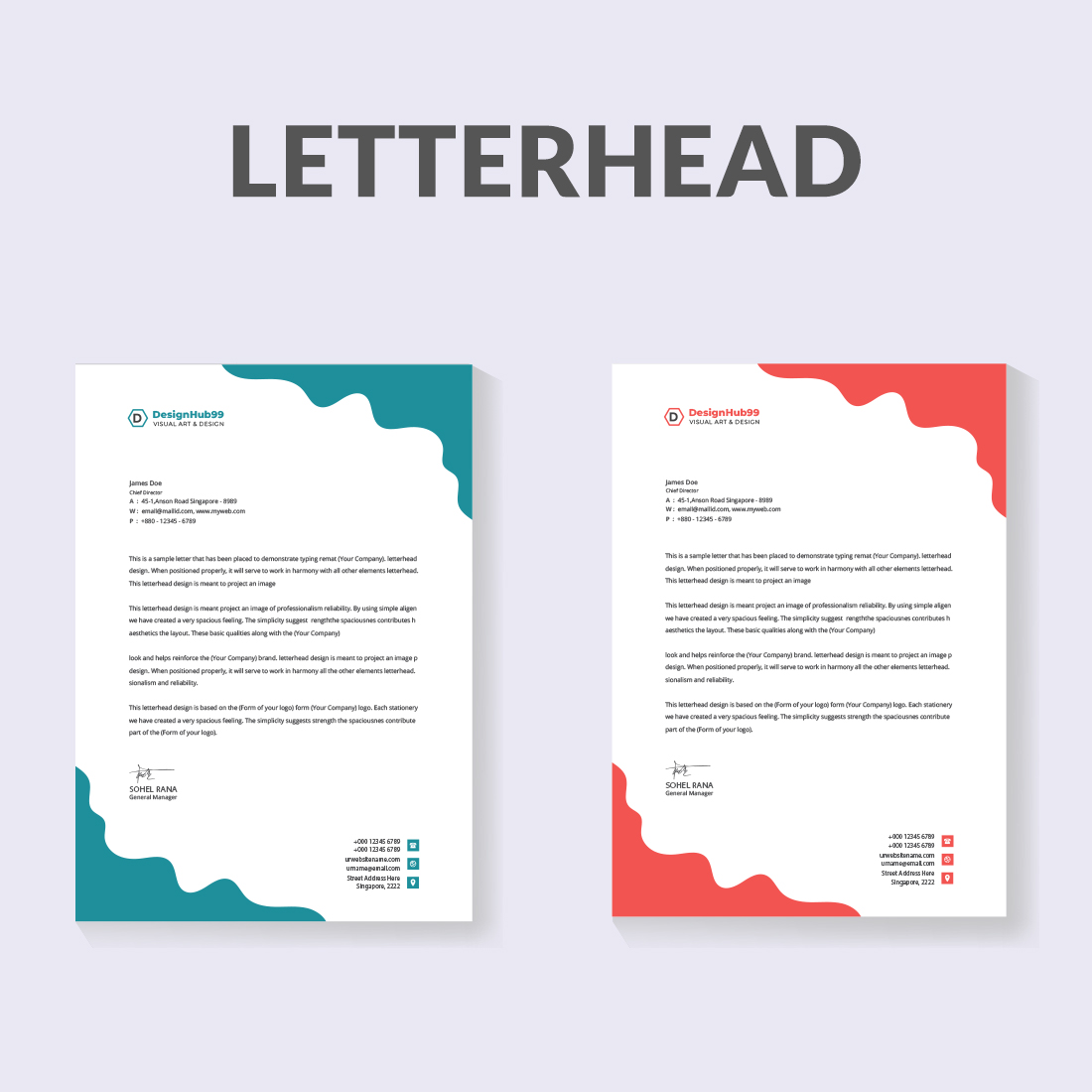 letterhead design template for your project preview image.