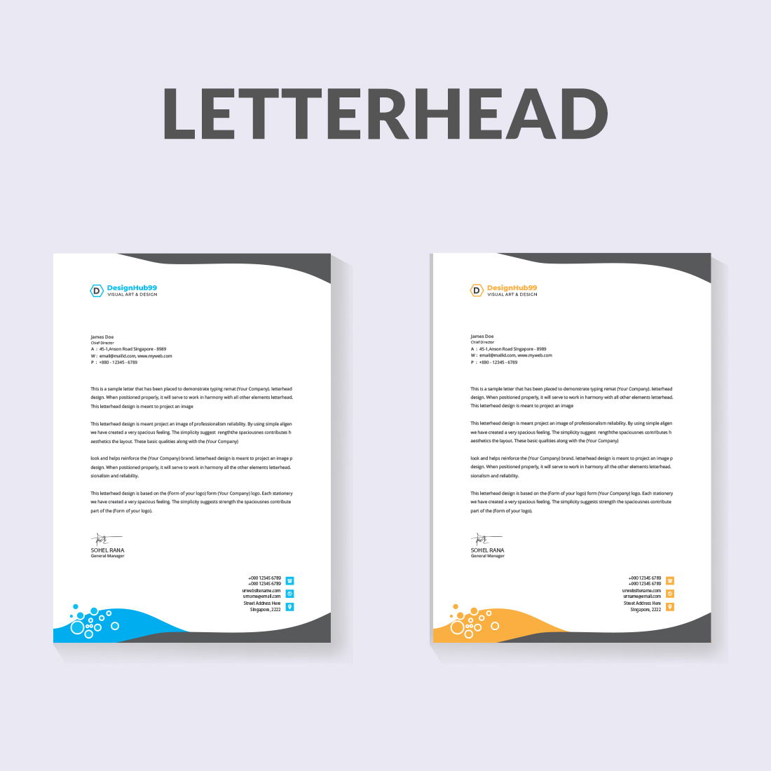Letterhead mockup, Letterhead Design preview image.