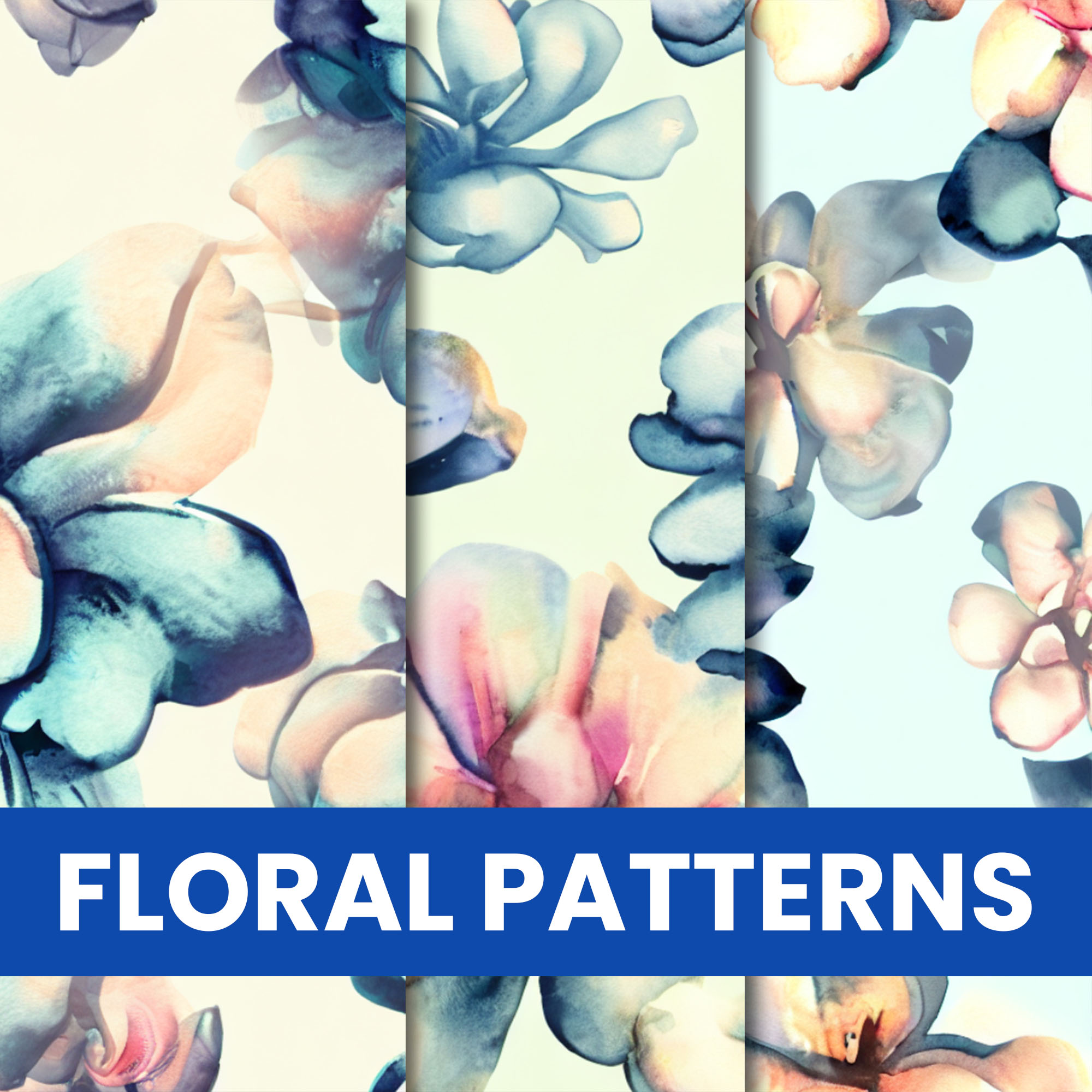 Water Coloured Seamless Floral Patterns cover image.