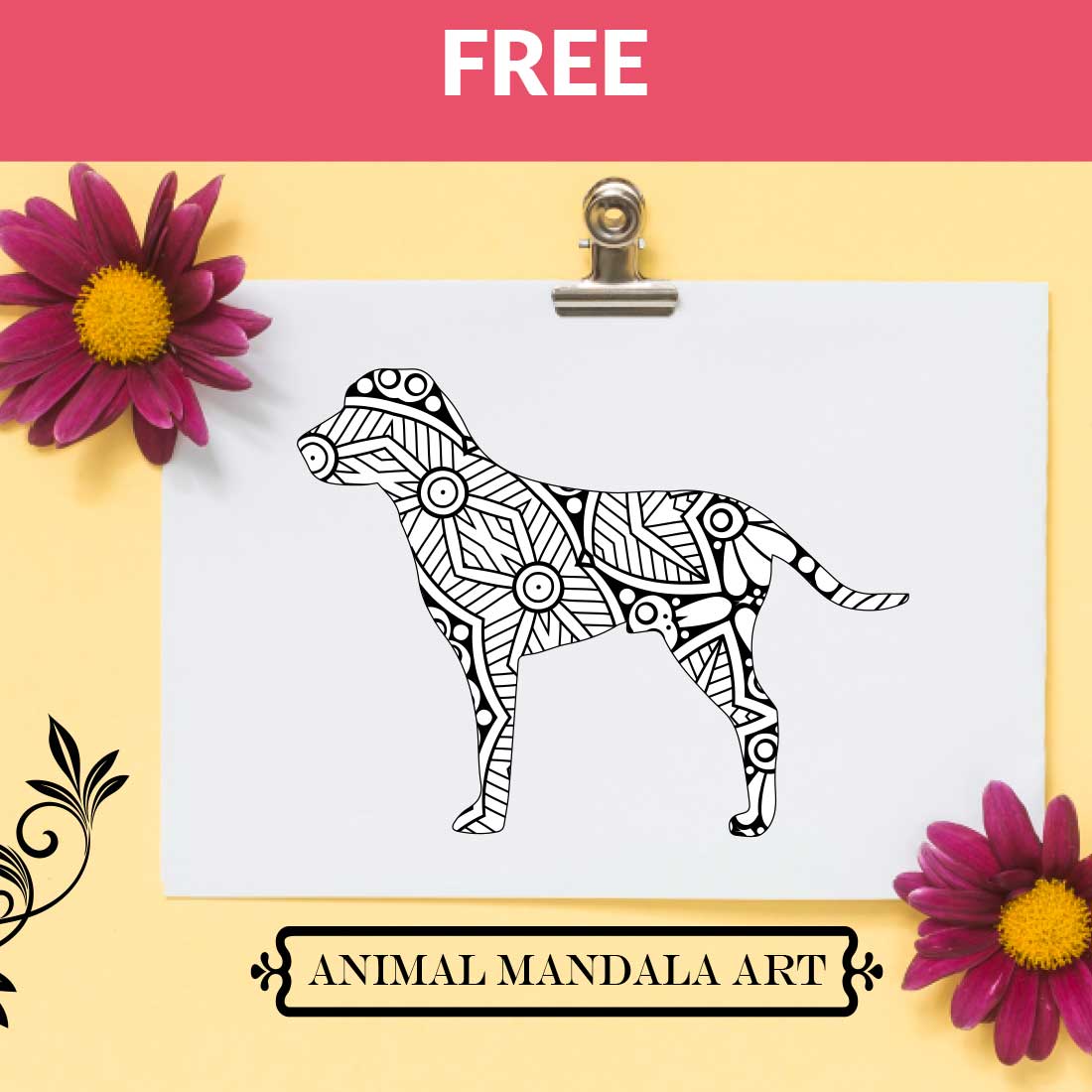 Animal Mandala Boho Style SVG preview image.