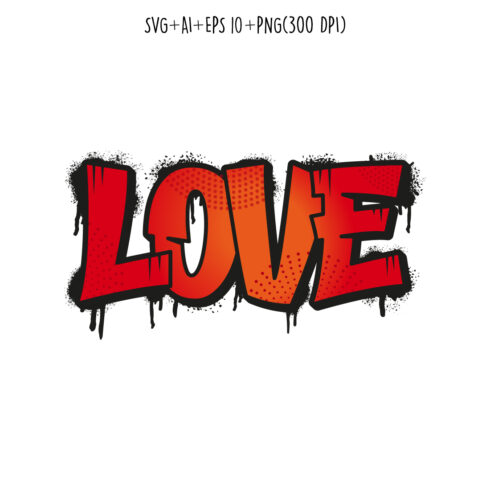 Love graffiti art for valentines day using of t-shirt, template, print cover image.
