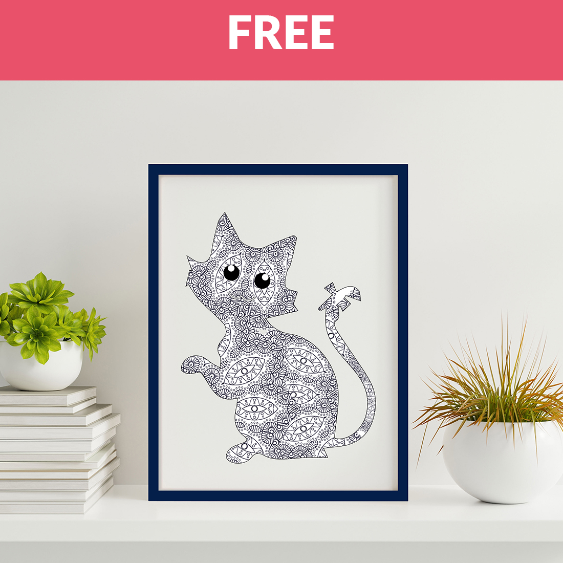 Cat mandala, Animal Mandala Vector Line Art cover image.