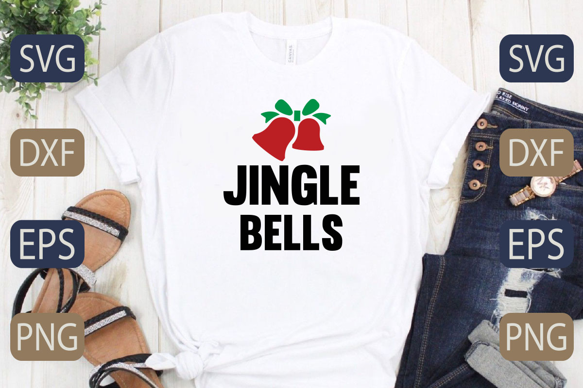 T - shirt with the words jungle bells on it.