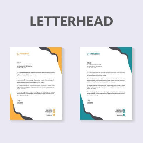 Simple letterhead design template for your project cover image.