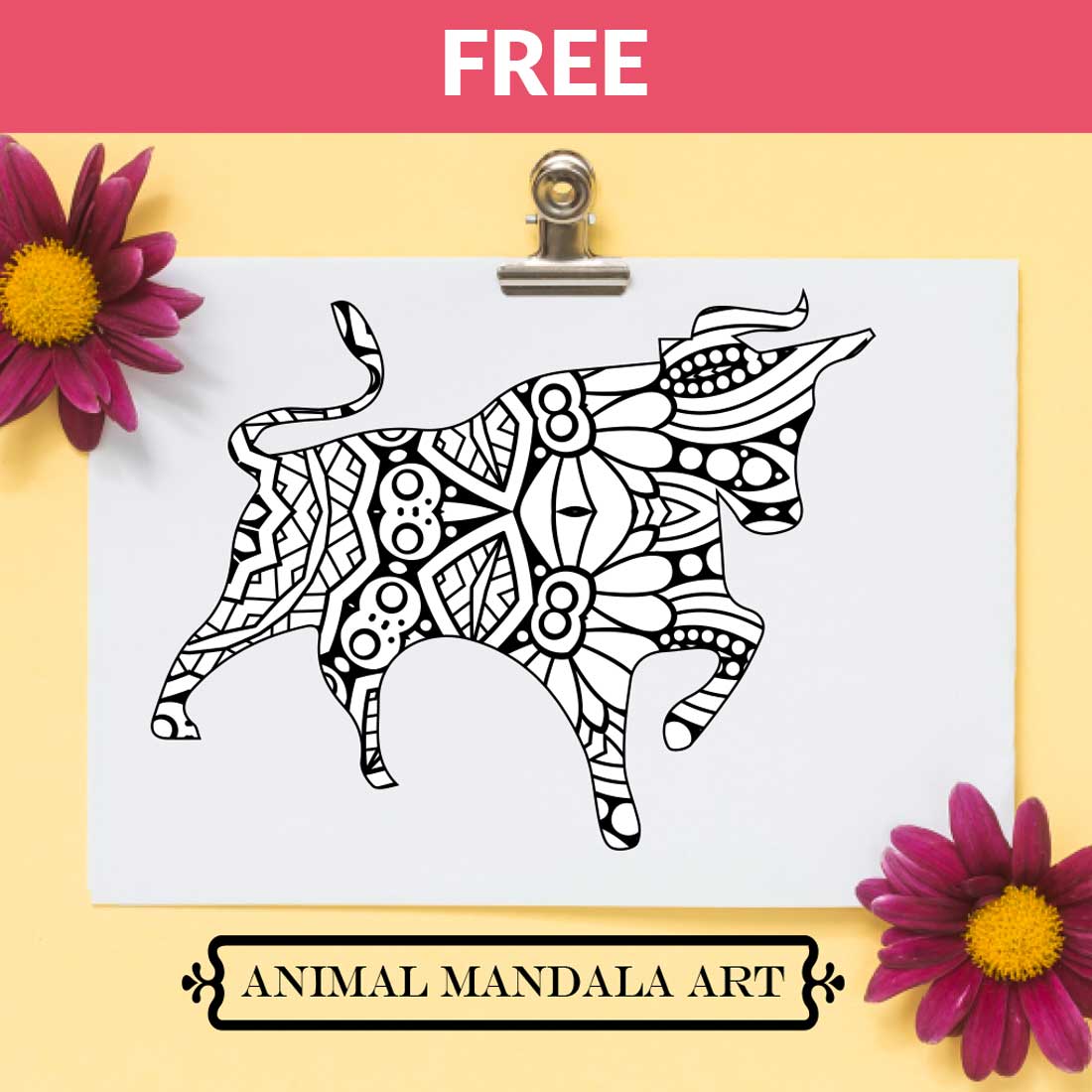 Animal Mandala Boho Style SVG preview image.