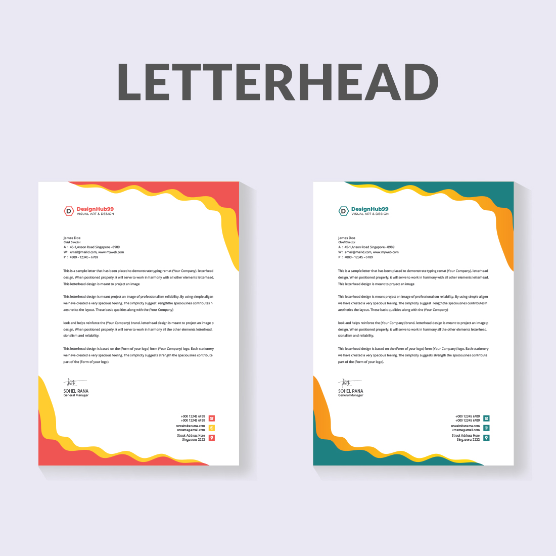 letter head, letterhead, business letterhead design cover image.