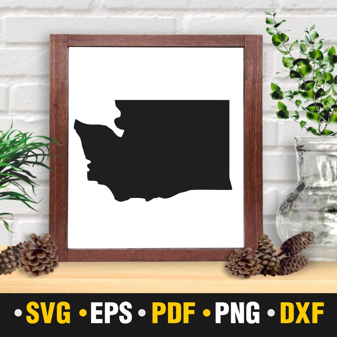 Washington SVG, PNG, PDF, EPS & DXF preview image.