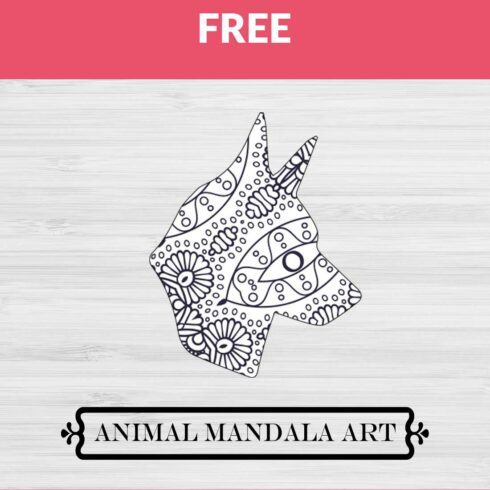 Dog Mandala, Animal Mandala Boho Style SVG cover image.