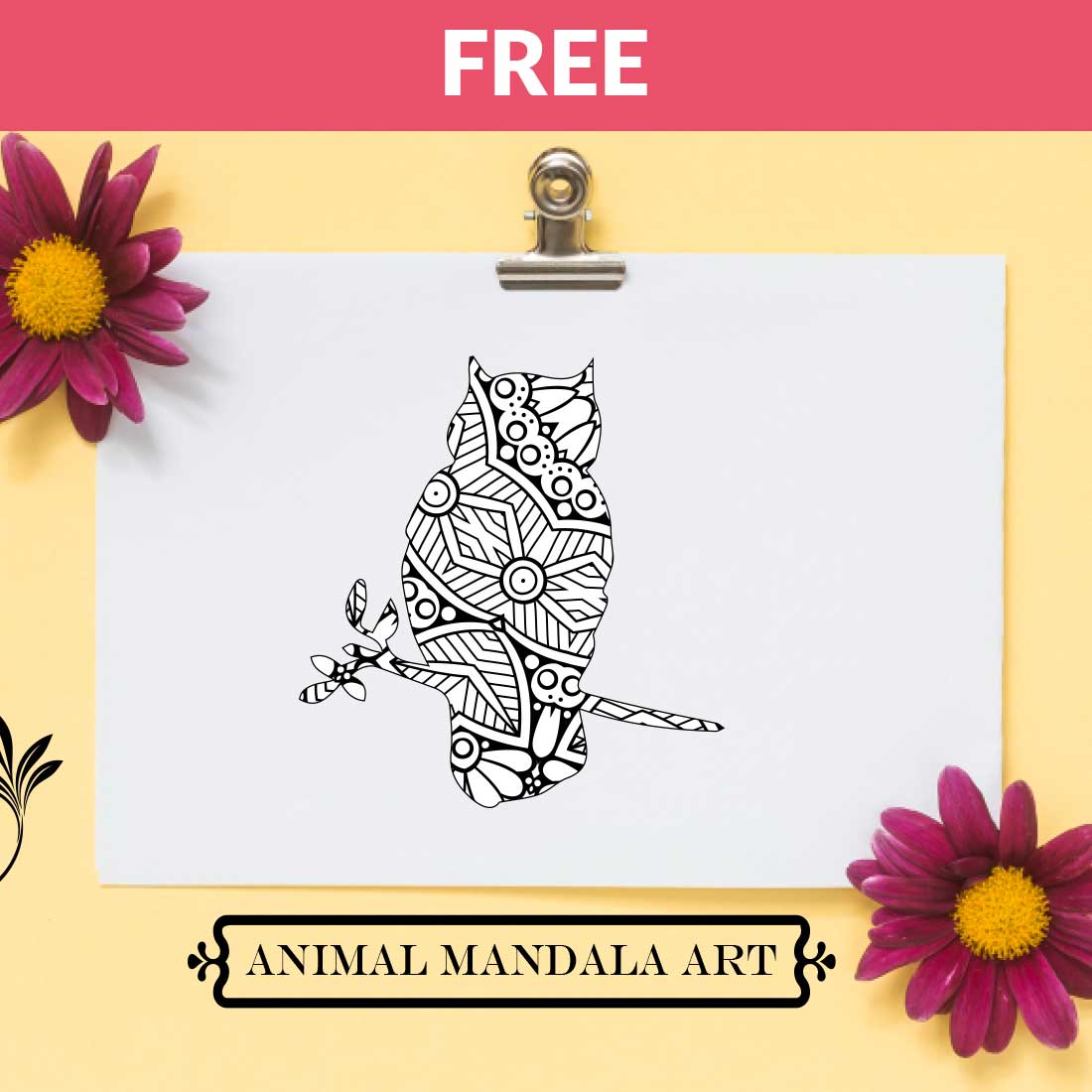 Animal Mandala Boho Style SVG preview image.