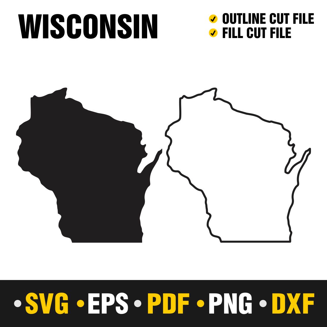 Wisconsin SVG, PNG, PDF, EPS & DXF cover image.