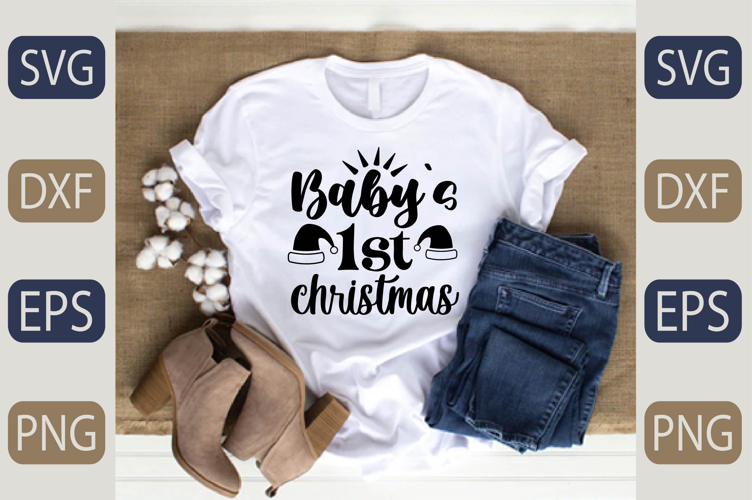 T - shirt that says baby's 1st christmas.
