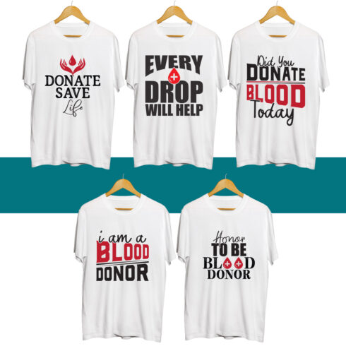 Blood Donor SVG T Shirt Designs Bundle cover image.