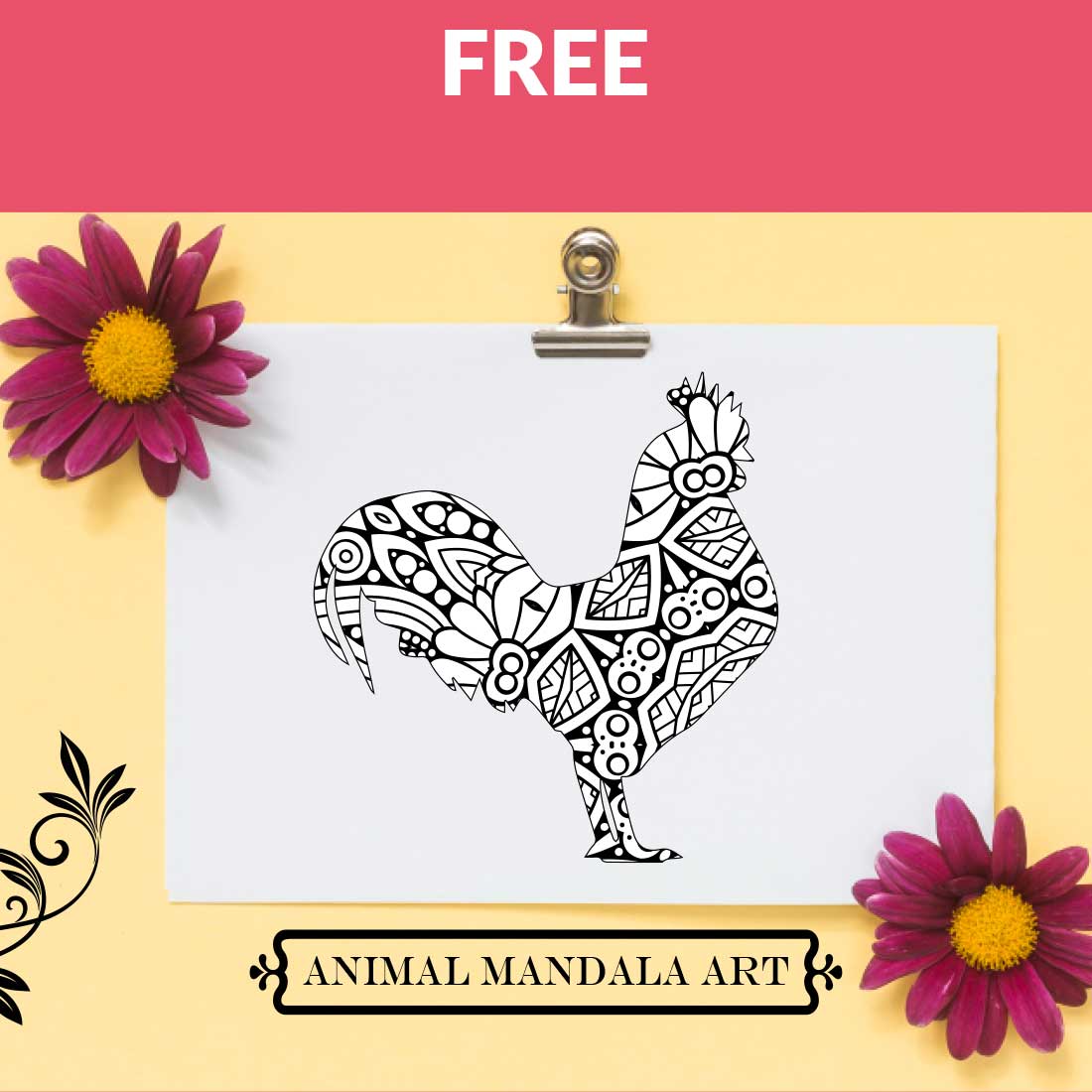 Animal Mandala Boho Style SVG preview image.