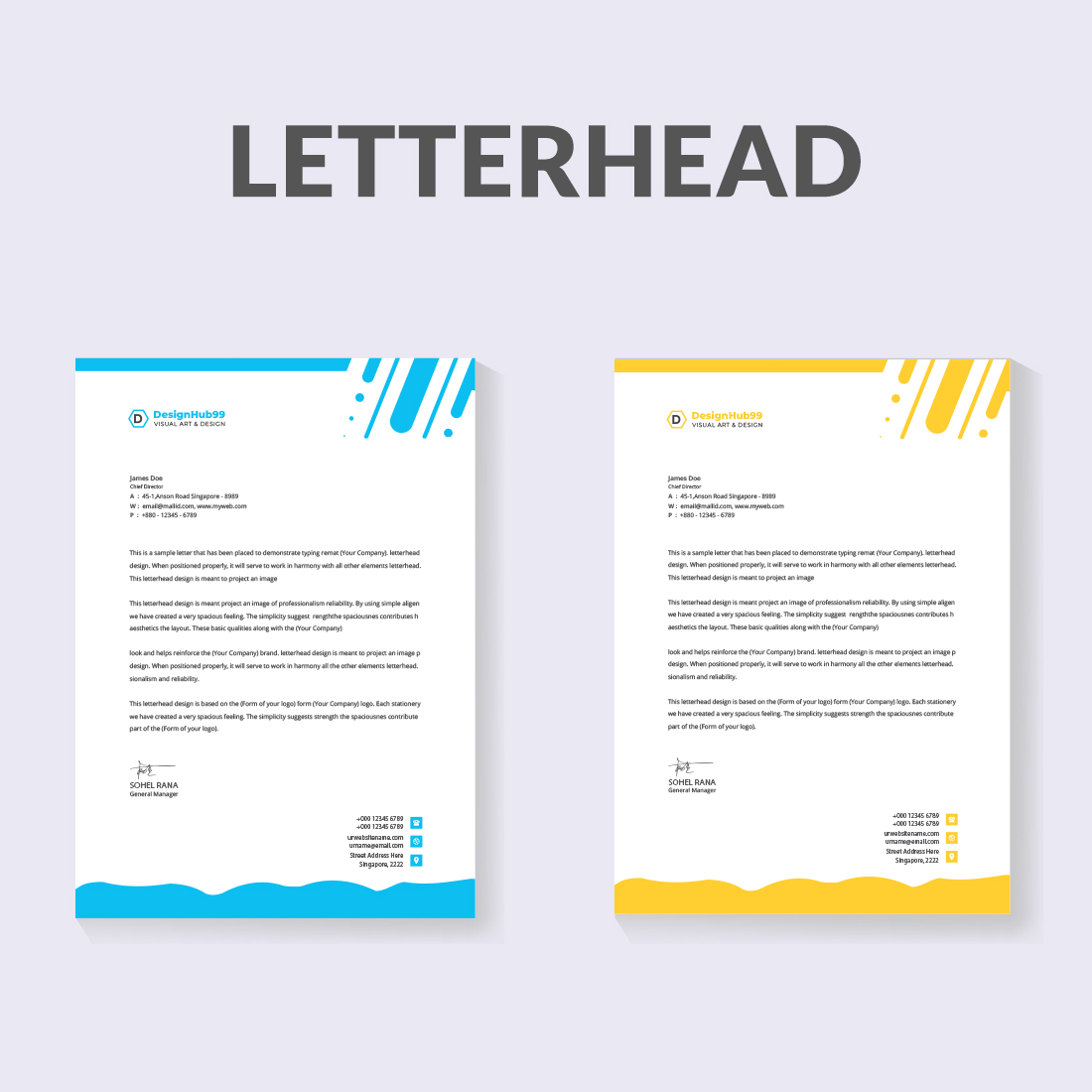 creative letterhead design template for your project preview image.
