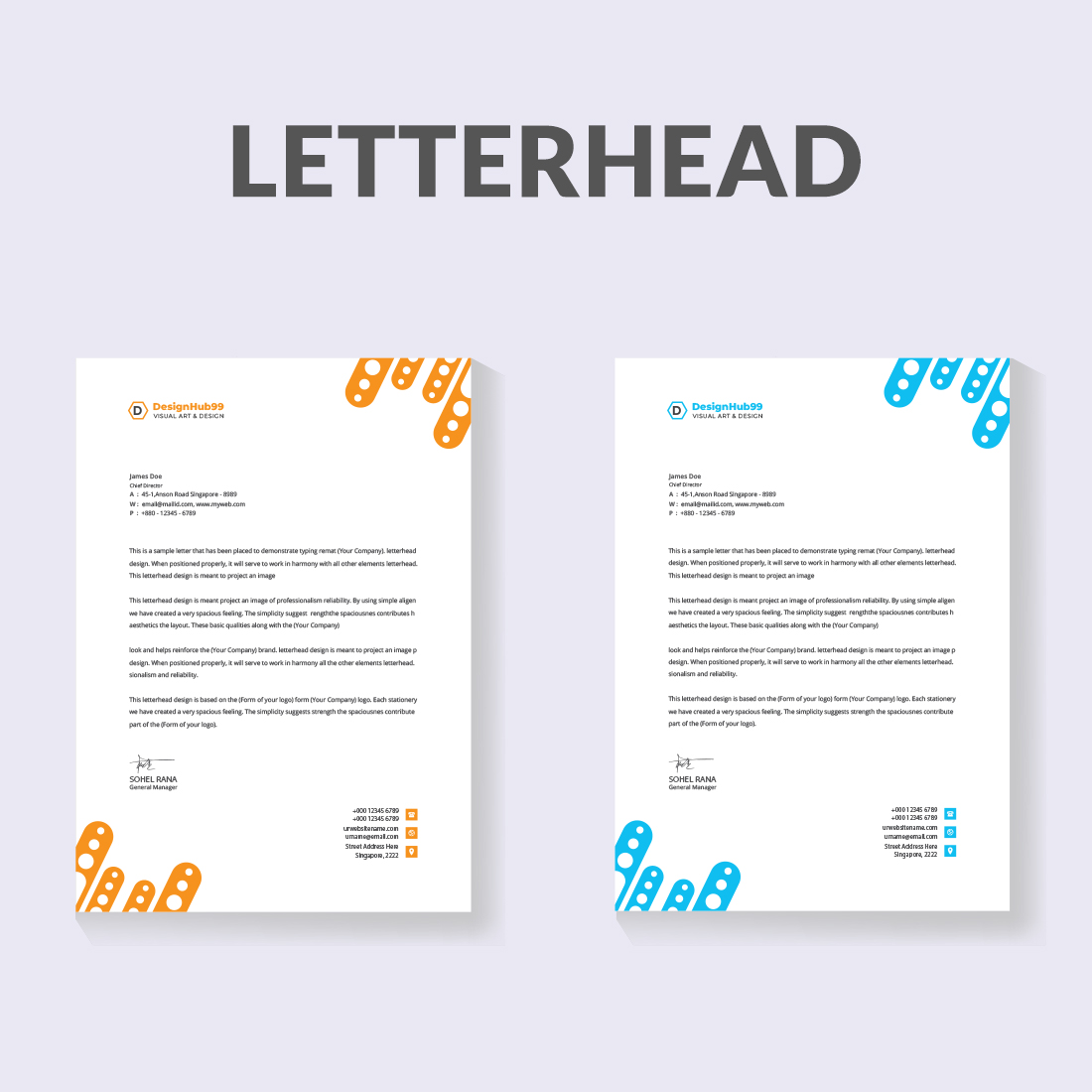 modern letter head design template for your project preview image.