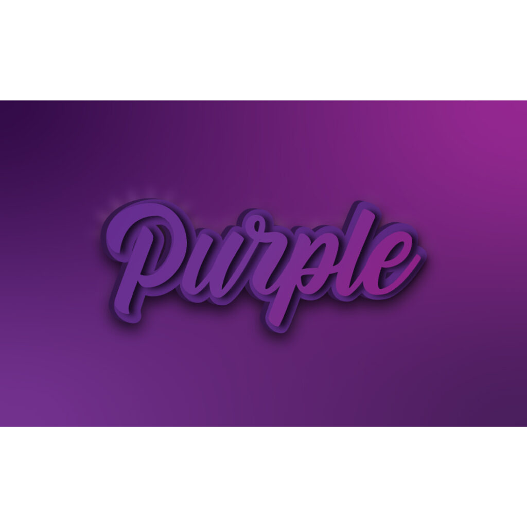 Purple text that says purple on the bottom editable text effect, text