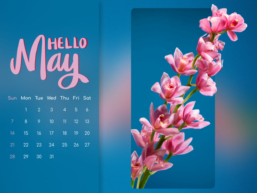 Free Flower May Calendar MasterBundles