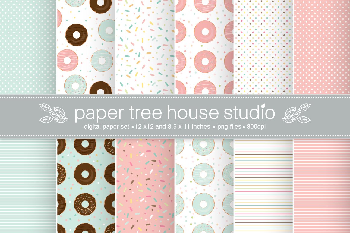 Donut Party Digital Paper ID #2033 cover image.