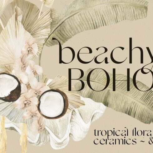 -50% BEACHY BOHO dry tropical floral cover image.