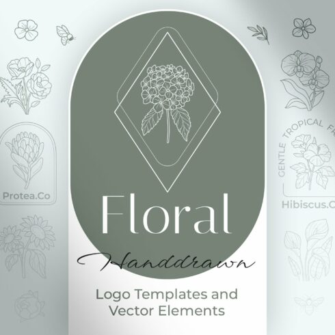 Floral logo elements and templates cover image.