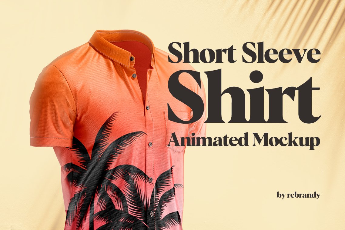 Short Sleeve Shirt Animated Mockup cover image.