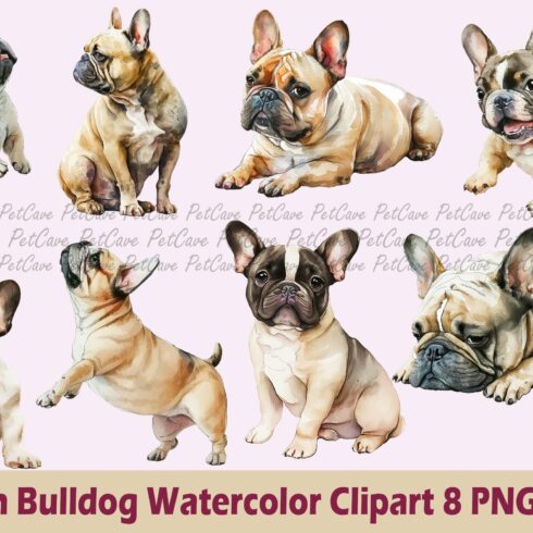 French Bulldog Watercolor Bundle cover image.