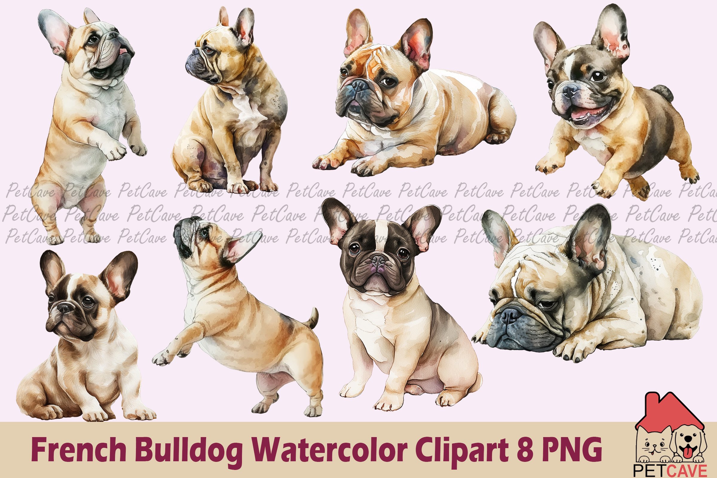 French Bulldog Watercolor Bundle cover image.