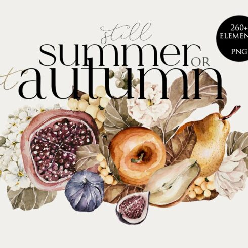 Autumn flora Fall fruits watercolor cover image.