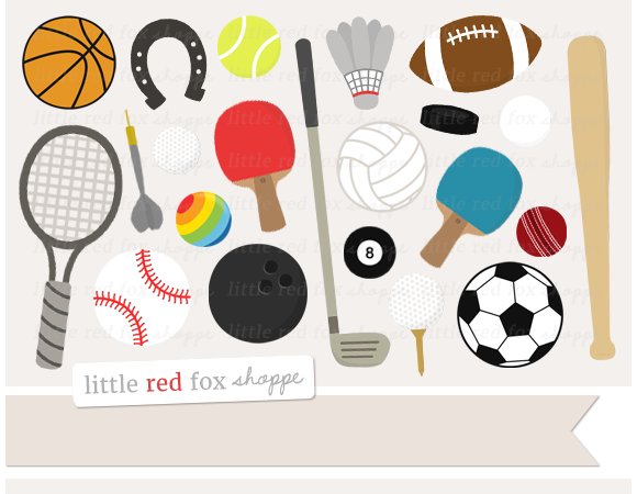Sports Gear Clipart Graphics cover image.
