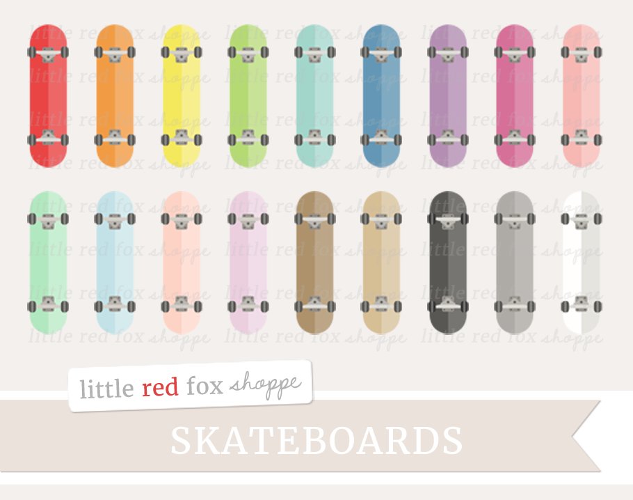 Skateboard Clipart cover image.
