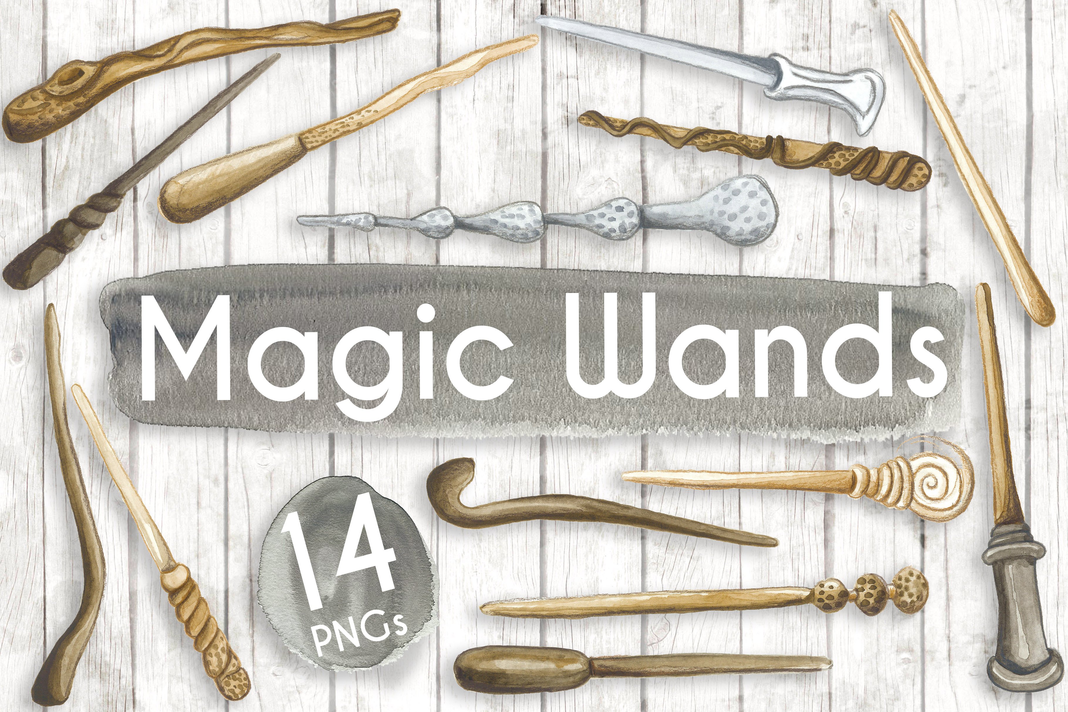 Watercolour Wooden Magic Wands cover image.