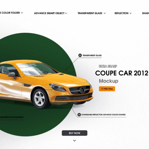Coupe car 2012 mockup cover image.