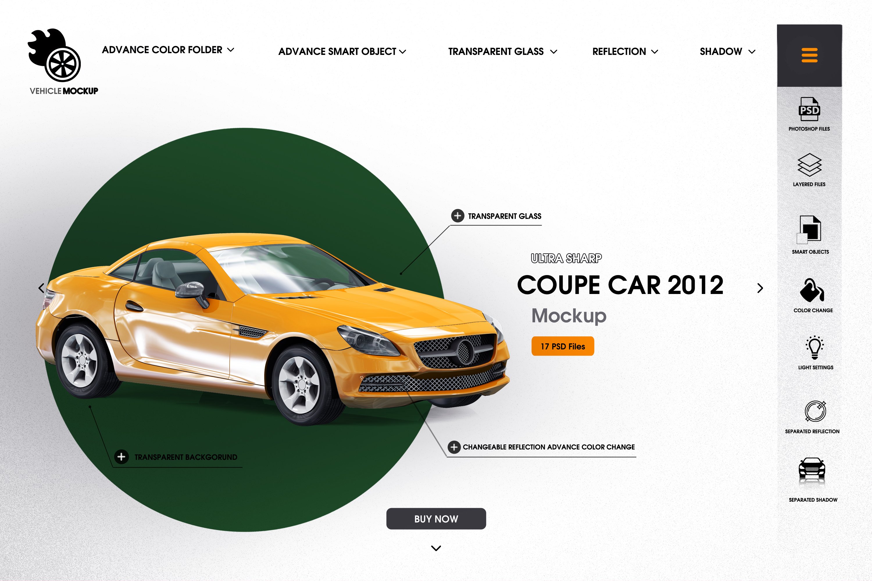 Coupe car 2012 mockup cover image.