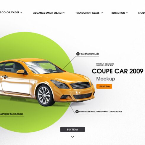 Coupe car 2009 mockups cover image.
