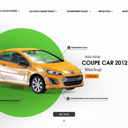 Coupe car 2012 mockup cover image.