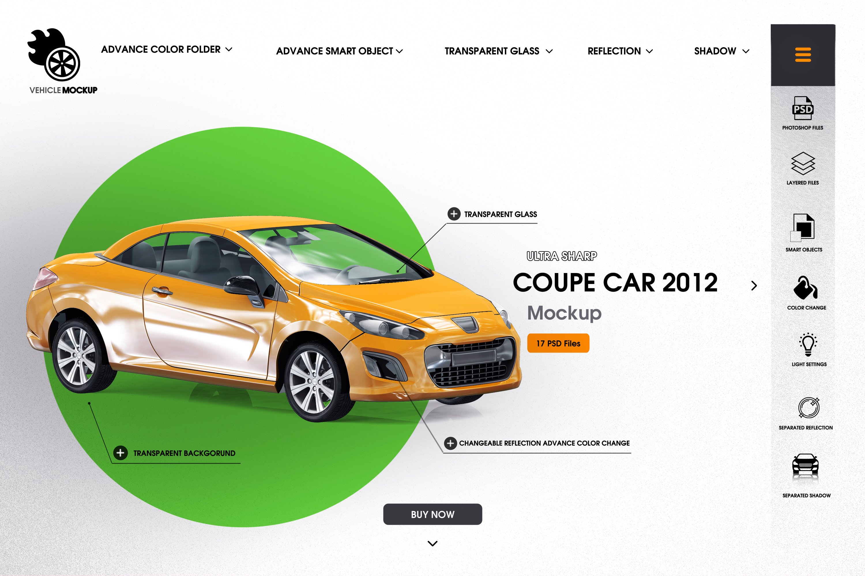 Coupe car 2012 mockup cover image.