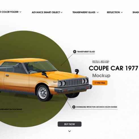 Coupe car 1977 mockup cover image.