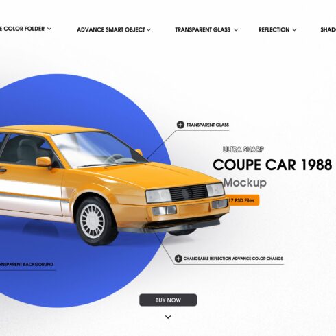 Coupe car 1988 mock up cover image.
