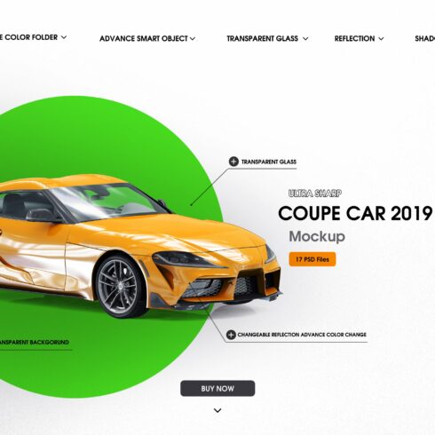 Coupe car 2019 mockup cover image.