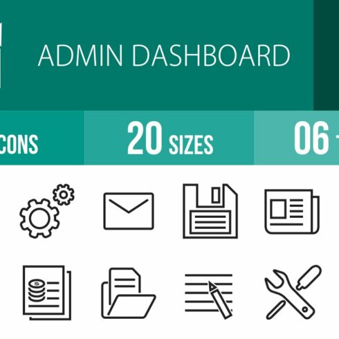 48 Admin Dashboard Line Icons cover image.