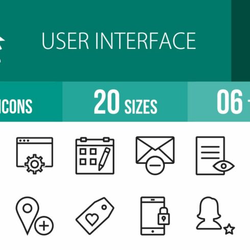 50 User Interface Line Icons cover image.